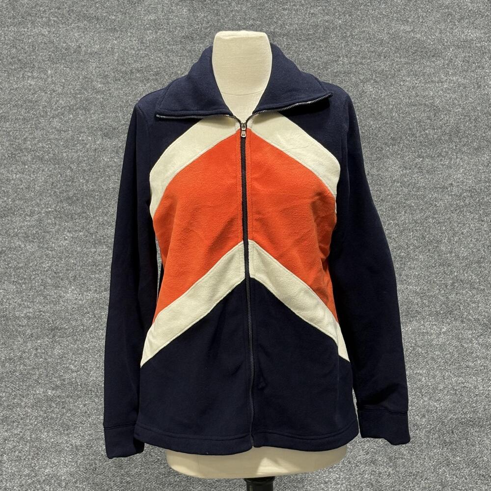 Lauren Ralph Lauren Fleece Jacket Womens Medium Full Zip L-RL Patch